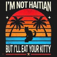 Im Not Haitian But Ill Eat Your Kitty Retro Sunset Mousepad thumb 1