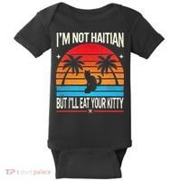Im Not Haitian But Ill Eat Your Kitty Retro Sunset Baby Bodysuit thumb 0