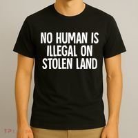 Indigenous No Human Is Illegal On Stolen Land T-Shirt thumb 3