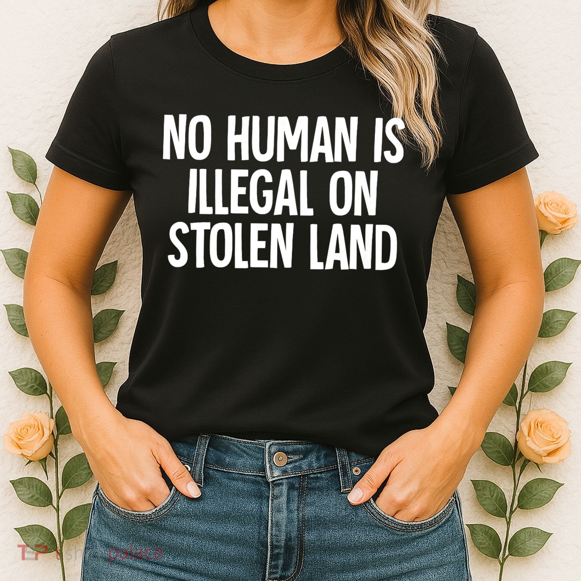 Indigenous No Human Is Illegal On Stolen Land Women's T-Shirt