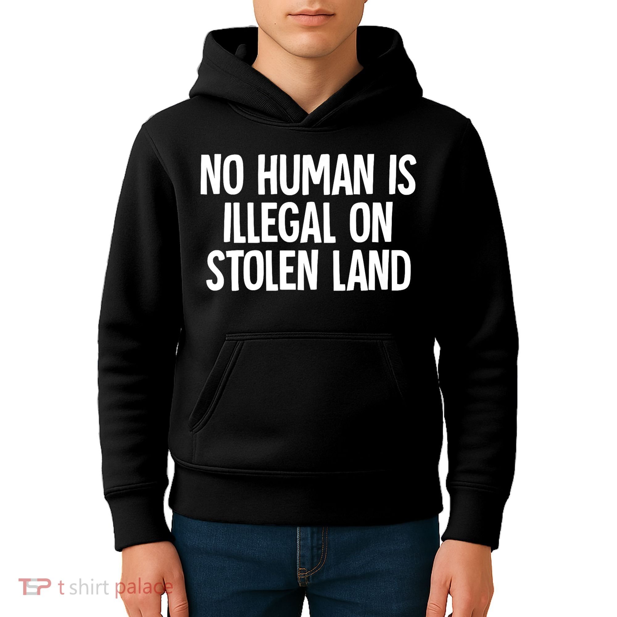 Indigenous No Human Is Illegal On Stolen Land Kids Hoodie