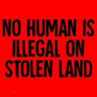 Indigenous No Human Is Illegal On Stolen Land Santa Hat thumb 1