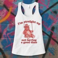 I'm Not Having A Good Time Bear Meme – Funny Bear, Relatable Humor Women's Tank Top thumb 3