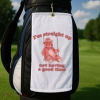 I'm Not Having A Good Time Bear Meme – Funny Bear, Relatable Humor Golf Towel thumb 2