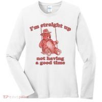 I'm Not Having A Good Time Bear Meme – Funny Bear, Relatable Humor Women's Long Sleeve Shirt thumb 0