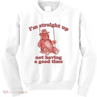 I'm Not Having A Good Time Bear Meme – Funny Bear, Relatable Humor Kids Sweatshirt thumb 0