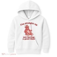I'm Not Having A Good Time Bear Meme – Funny Bear, Relatable Humor Kids Hoodie thumb 0