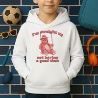 I'm Not Having A Good Time Bear Meme – Funny Bear, Relatable Humor Kids Hoodie thumb 2