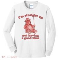 I'm Not Having A Good Time Bear Meme – Funny Bear, Relatable Humor Kids Long Sleeve Shirt thumb 0