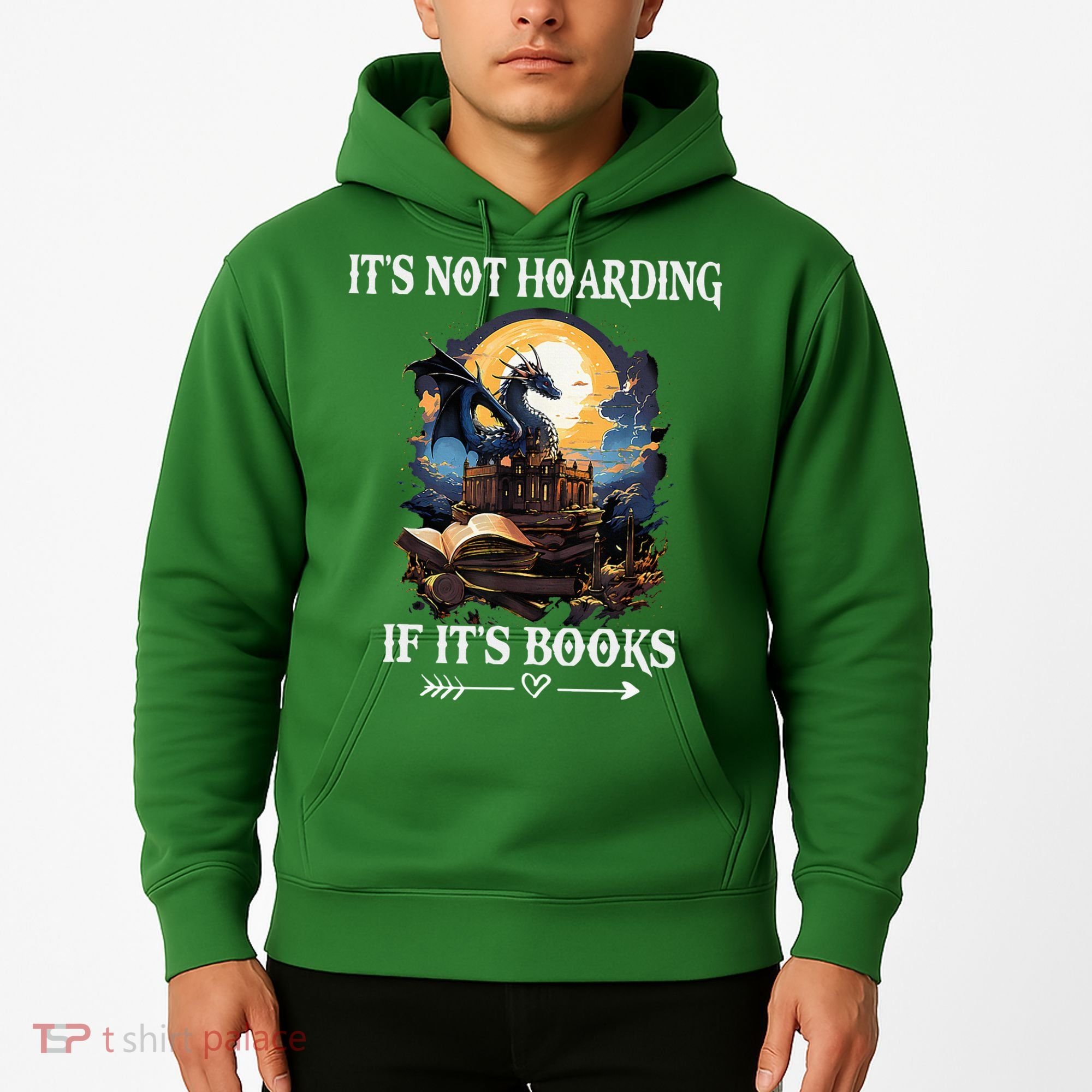 ItS Not Hoarding If ItS Books Funny Nerd Dragon Lover Hoodie