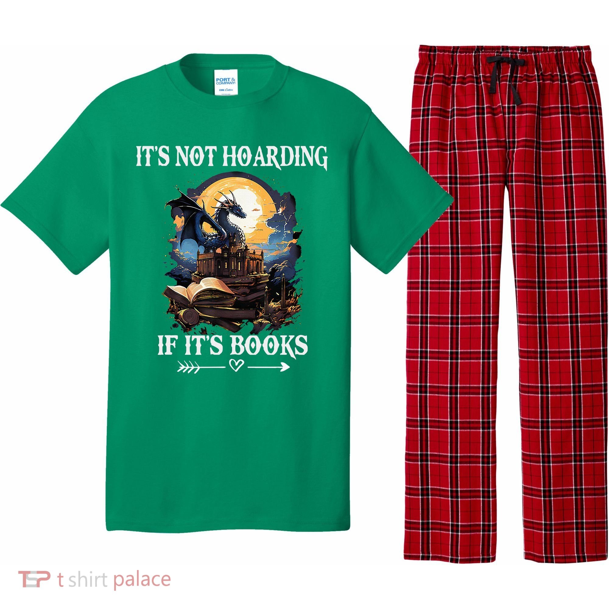 ItS Not Hoarding If ItS Books Funny Nerd Dragon Lover Pajama Set