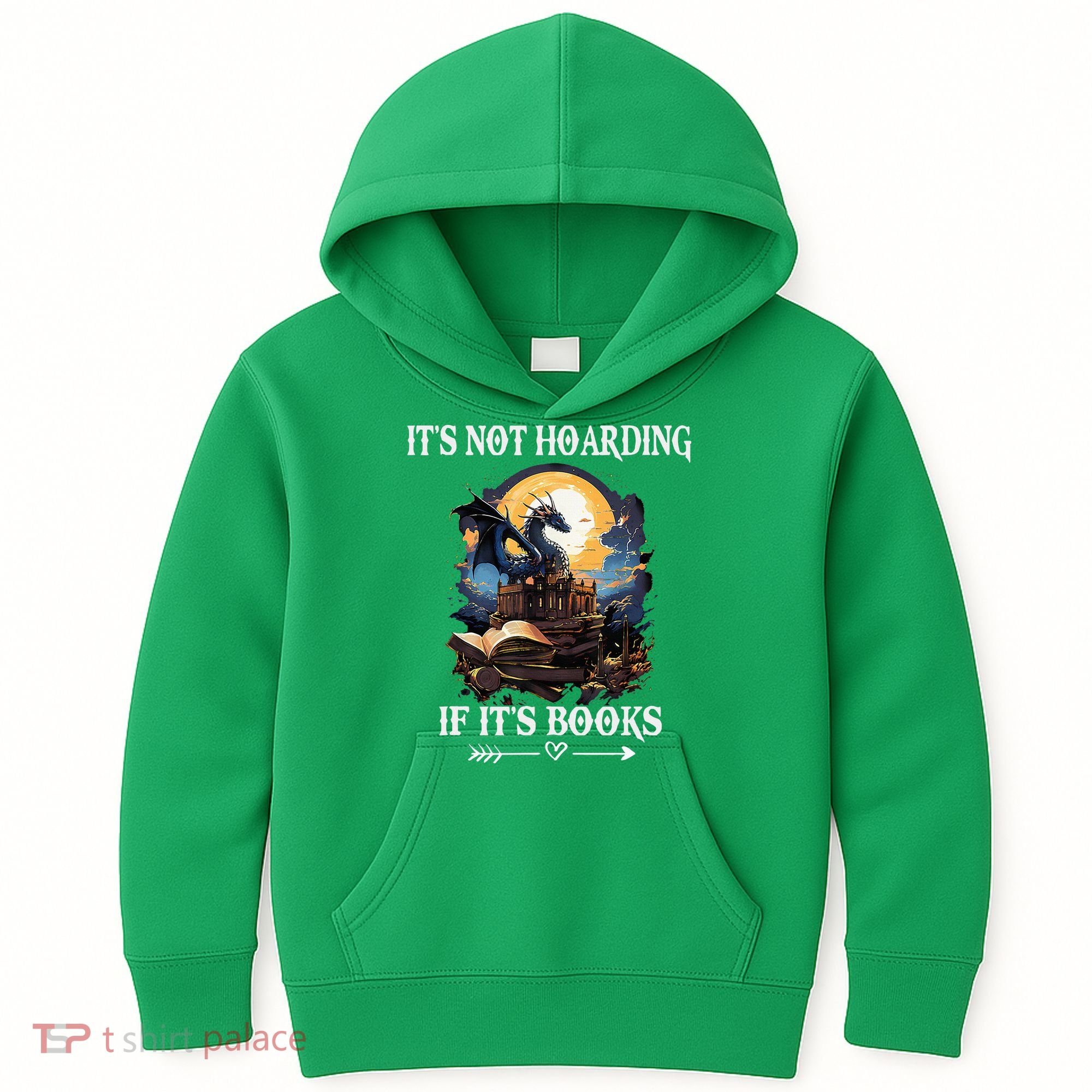 ItS Not Hoarding If ItS Books Funny Nerd Dragon Lover Kids Hoodie