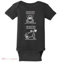 Inhale Exhale Pug Baby Bodysuit thumb 0