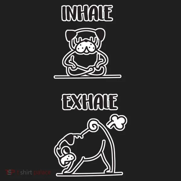 Inhale Exhale Pug Golf Towel