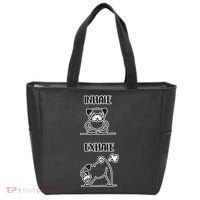 Inhale Exhale Pug Tote Bag thumb 0
