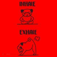 Inhale Exhale Pug Santa Hat thumb 1