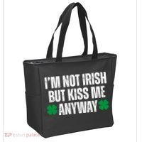 Im Not Irish But Kiss Me Anyway St Patricks Day Funny Tote Bag thumb 2