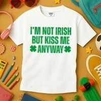 Im Not Irish But Kiss Me Anyway St Patricks Day Funny Kids T-Shirt thumb 3