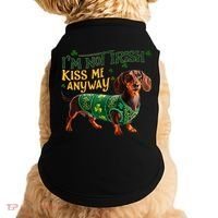 IM Not Irish But Kiss Me Anyway Dachshund St. Patrick Day Doggie Tank thumb 0