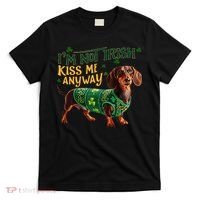 IM Not Irish But Kiss Me Anyway Dachshund St. Patrick Day T-Shirt thumb 0