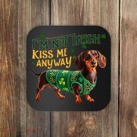 IM Not Irish But Kiss Me Anyway Dachshund St. Patrick Day Coaster thumb 0