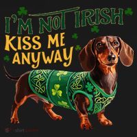 IM Not Irish But Kiss Me Anyway Dachshund St. Patrick Day Polo thumb 3