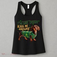 IM Not Irish But Kiss Me Anyway Dachshund St. Patrick Day Women's Tank Top thumb 3