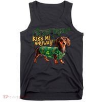 IM Not Irish But Kiss Me Anyway Dachshund St. Patrick Day Tank Top thumb 0
