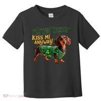 IM Not Irish But Kiss Me Anyway Dachshund St. Patrick Day Toddler T-Shirt thumb 0