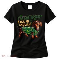 IM Not Irish But Kiss Me Anyway Dachshund St. Patrick Day Women's T-Shirt thumb 0