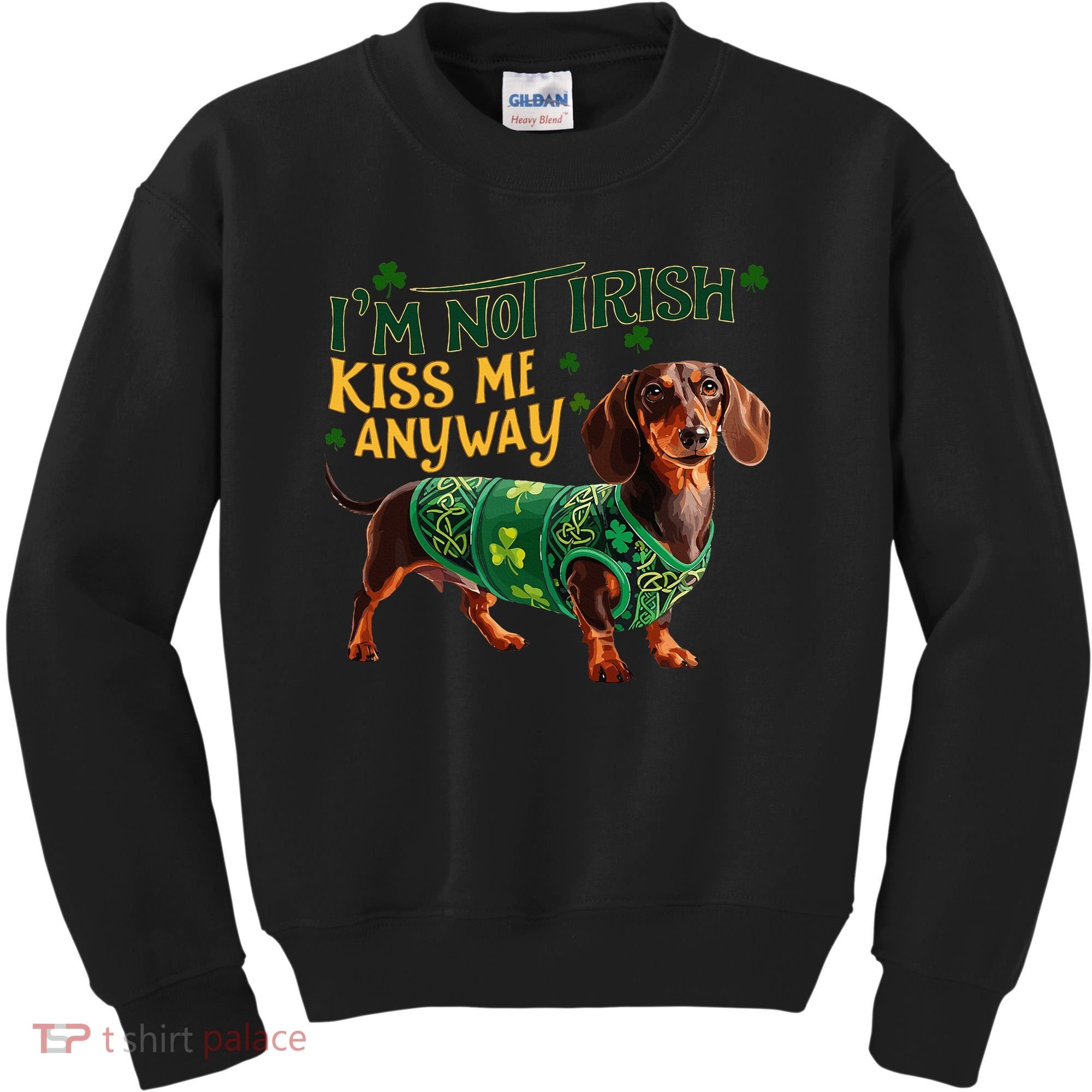IM Not Irish But Kiss Me Anyway Dachshund St. Patrick Day Kids Sweatshirt