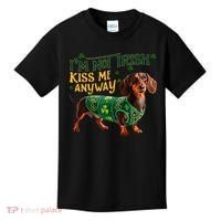 IM Not Irish But Kiss Me Anyway Dachshund St. Patrick Day Kids T-Shirt thumb 0