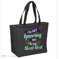 Im Not Ignoring You Im On Vocal Rest Funny Choir Quote Tote Bag thumb 2