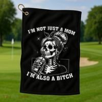 IM Not Just A Mom IM Also A Bitch Skull Golf Towel thumb 1