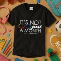 Its Not Just A Month Autism Awareness Kids T-Shirt thumb 3