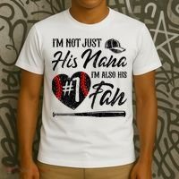 I'm Not Just His Nana I'm His Number One Fan Baseball Cute T-Shirt thumb 3