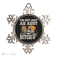 Im Not Just An Aunt Im Also A Bitch Funny Skeleton Auntie Ornament thumb 0