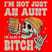 Im Not Just An Aunt Im Also A Bitch Funny Skeleton Auntie Santa Hat thumb 1