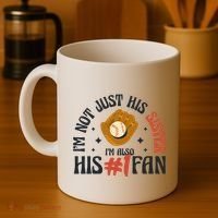 I'm Not Just His Sister I'm Also His Number One Fan Cute Baseball Coffee Mug thumb 4