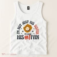 I'm Not Just His Sister I'm Also His Number One Fan Cute Baseball Tank Top thumb 2