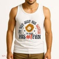 I'm Not Just His Sister I'm Also His Number One Fan Cute Baseball Tank Top thumb 3