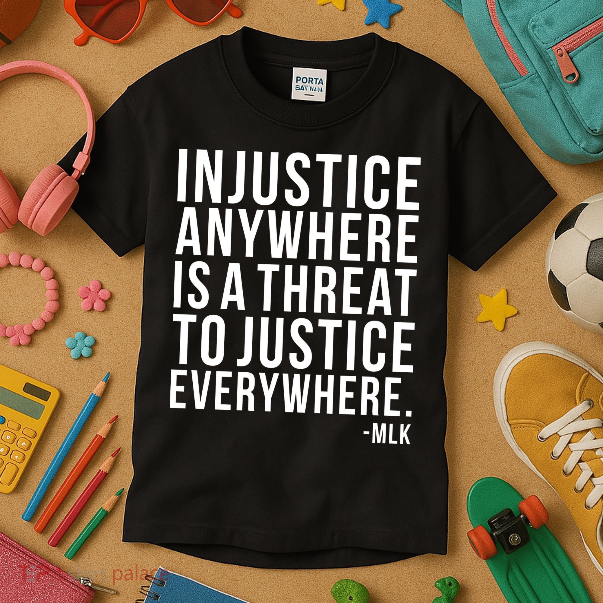 Injustice Anywhere is a Threat to JUSTICE Everywhere MLK Kids T-Shirt