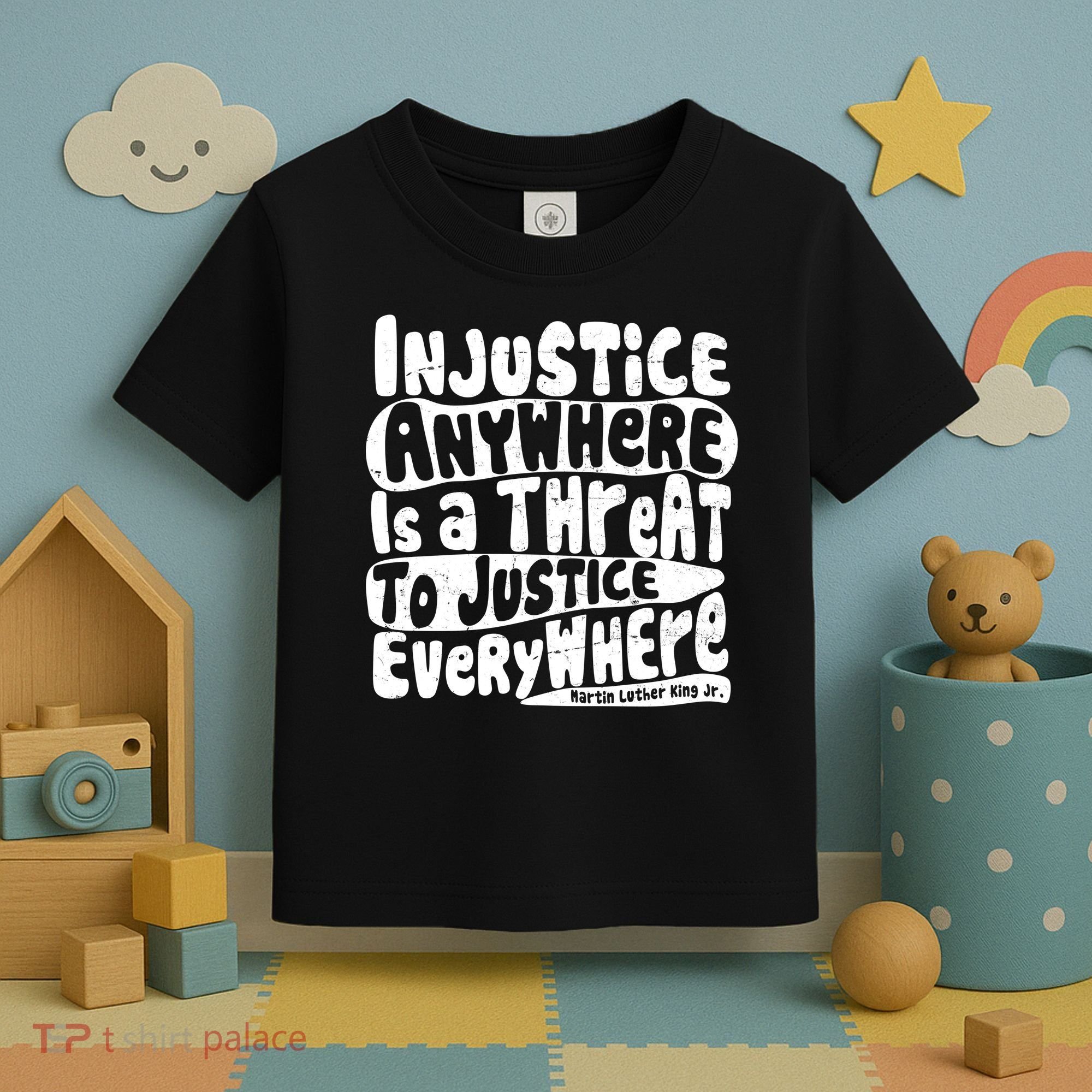 Injustice Anywhere Is A Threat To Justice Everywhere MLK Quote Toddler T-Shirt