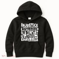 Injustice Anywhere Is A Threat To Justice Everywhere MLK Quote Kids Hoodie thumb 0