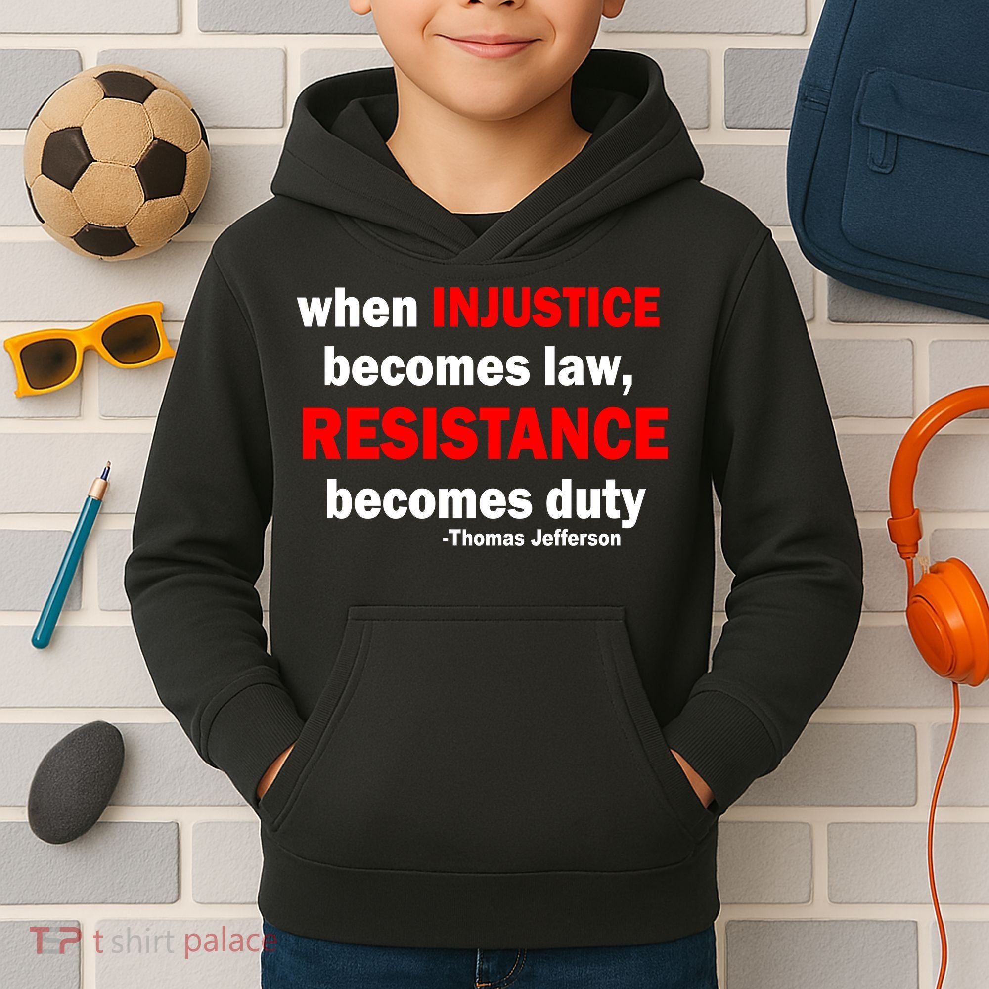 Injustice Becomes Law Resistance Duty Kids Hoodie