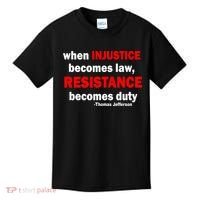 Injustice Becomes Law Resistance Duty Kids T-Shirt thumb 0