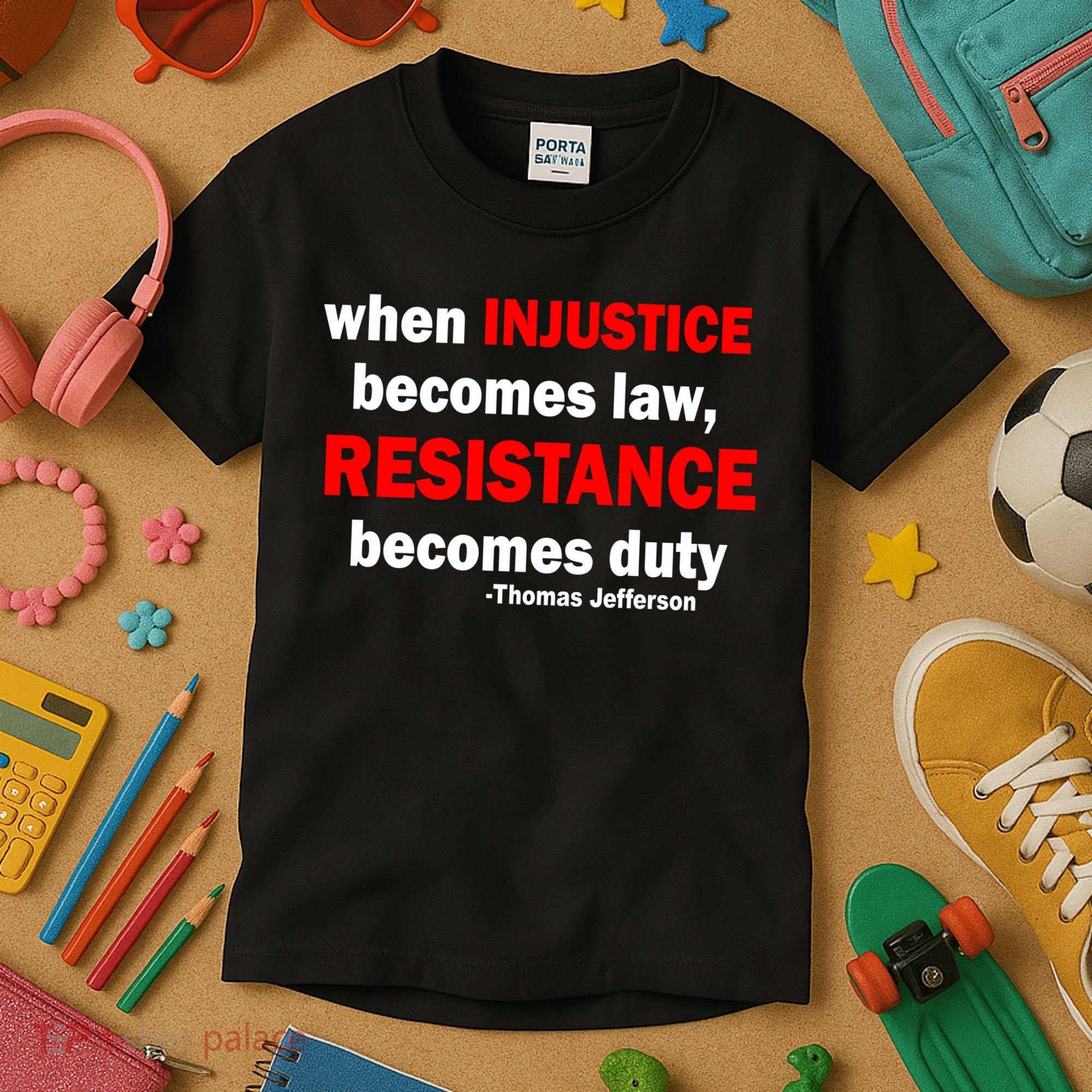 Injustice Becomes Law Resistance Duty Kids T-Shirt
