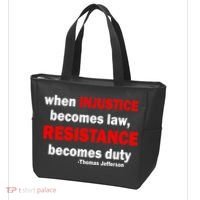 Injustice Becomes Law Resistance Duty Tote Bag thumb 3