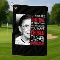 Injustice Ruth Bader Ginsburg Notorious RBG Quote Golf Towel thumb 1