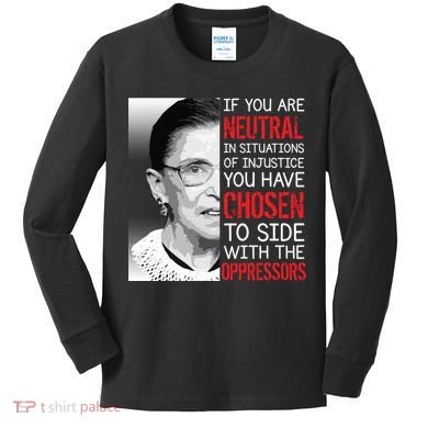 Injustice Ruth Bader Ginsburg Notorious RBG Quote Kids Long Sleeve Shirt